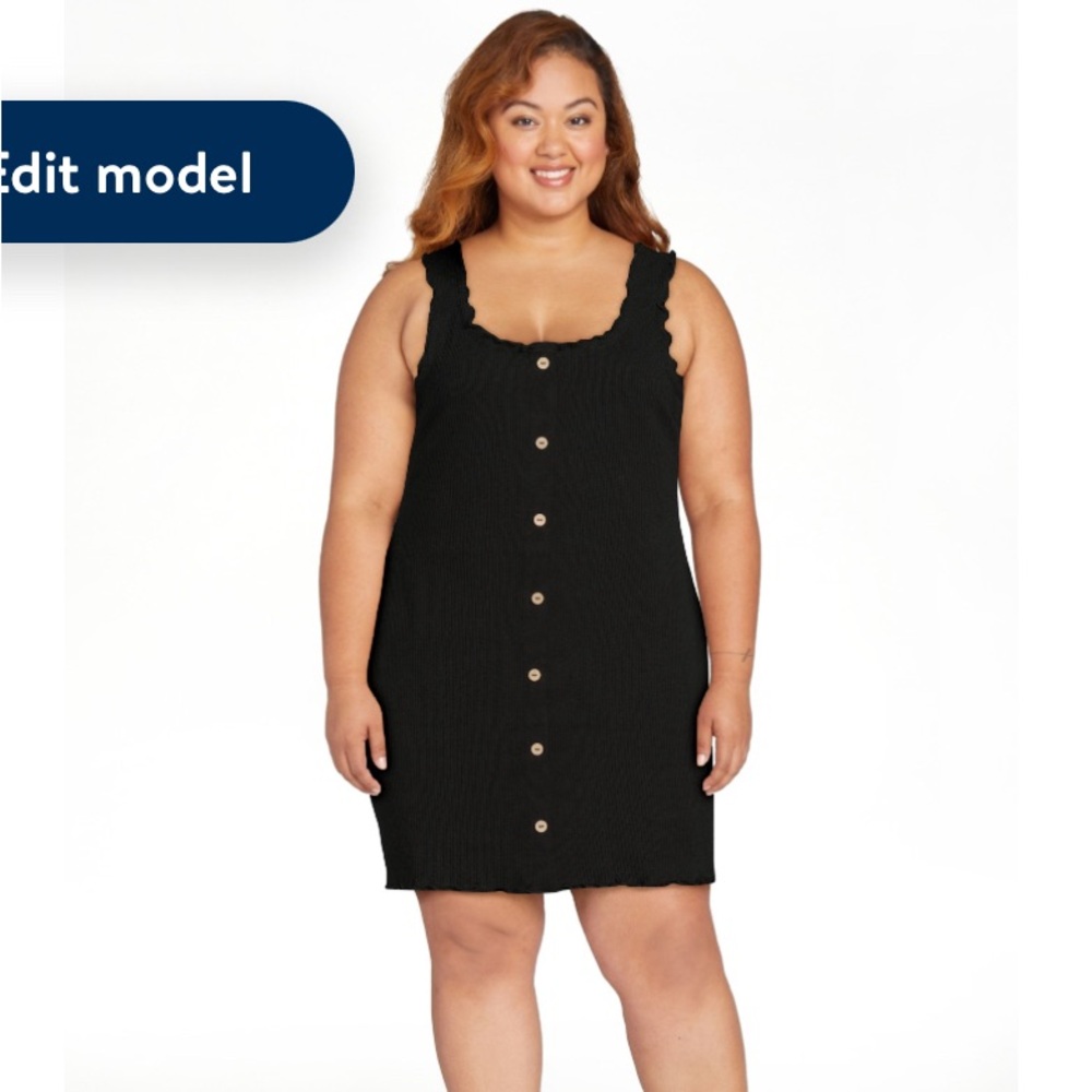 No Boundaries Button Front Ribbed Tank Dress